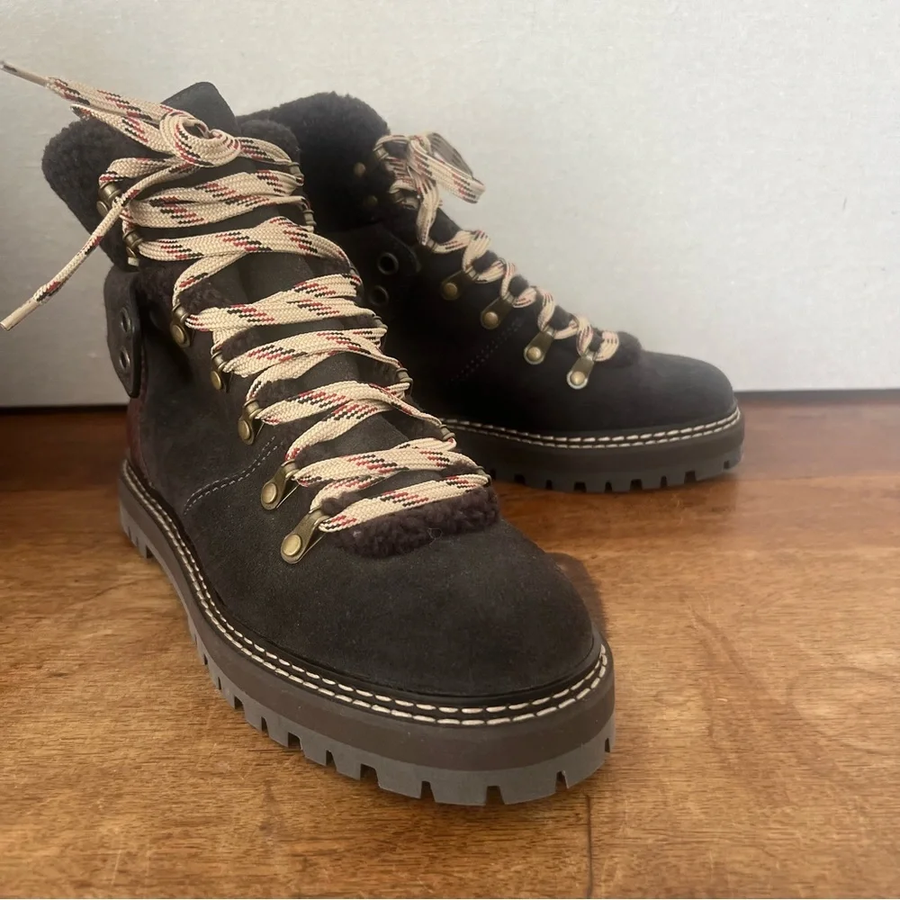 NWOT See By Chloe Women's Eileen Walk Lace Up Hiker Boots-Size 39 - Picture 2 of 11